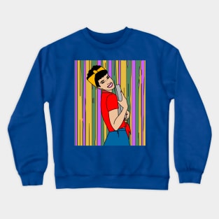 Retro Waiter Bartender With Drinks Crewneck Sweatshirt